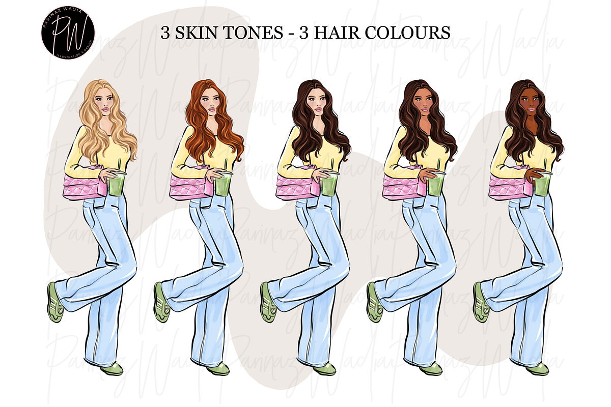 Fashion girls 60 clipart PNG, a Person Illustration by Parinaz Wadia Design (Photo 3 of 11)