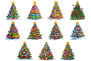 Quirky Christmas Tree Clipart, a Seasonal Illustration by CitraGraphics (Thumbnail 2 of 4)