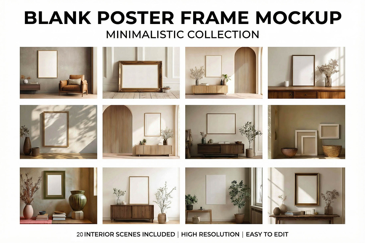Blank Poster Frame Mockup, a Templates & Theme by VetalStock (Photo 1 of 3)