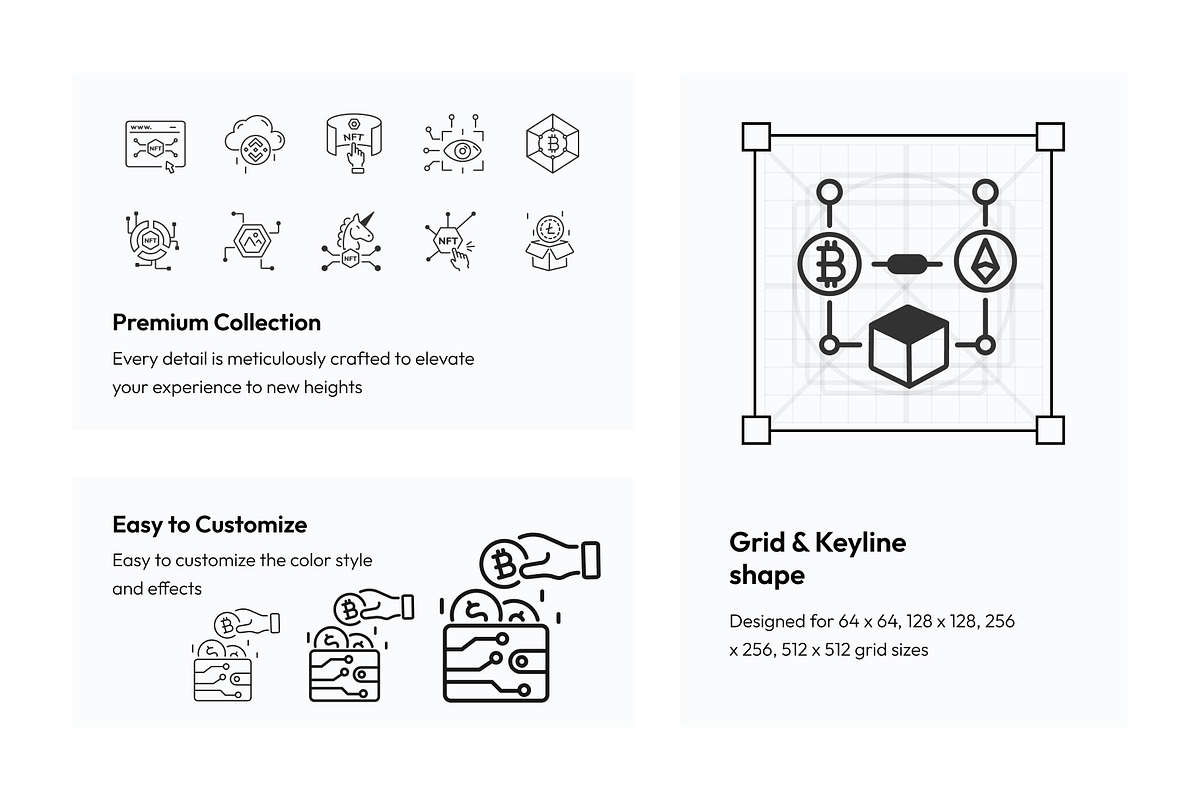 Linear NFT Icons, an Outline Icon by Prosymbols (Photo 3 of 7)