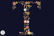 Floral letters, monogram, floral CVT, a Decorative Illustration by GrafikBoutique (Thumbnail 3 of 3)