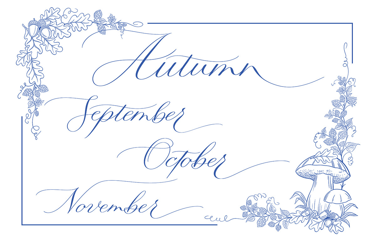 4 Seasons. Calligraphy and Frames., a Seasonal Illustration by Line and Bloom (Photo 6 of 13)