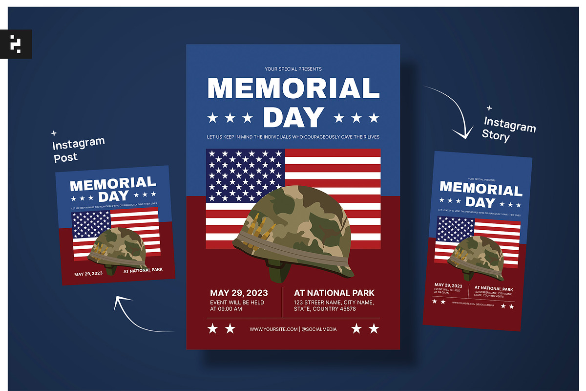 Memorial Day Flyer, a Flyer Template by Neermana (Photo 1 of 4)