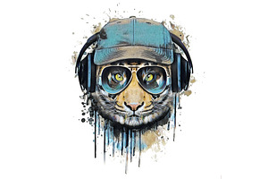 Tiger poster.T shirt graphic.Tattoo