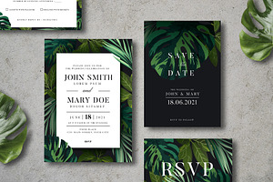 Tropical Wedding Invitation Suite, an Invitation Template by Vynetta