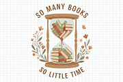 So Many Books so Little Time PNG, an Illustration by Craft Nest (Thumbnail 1 of 6)