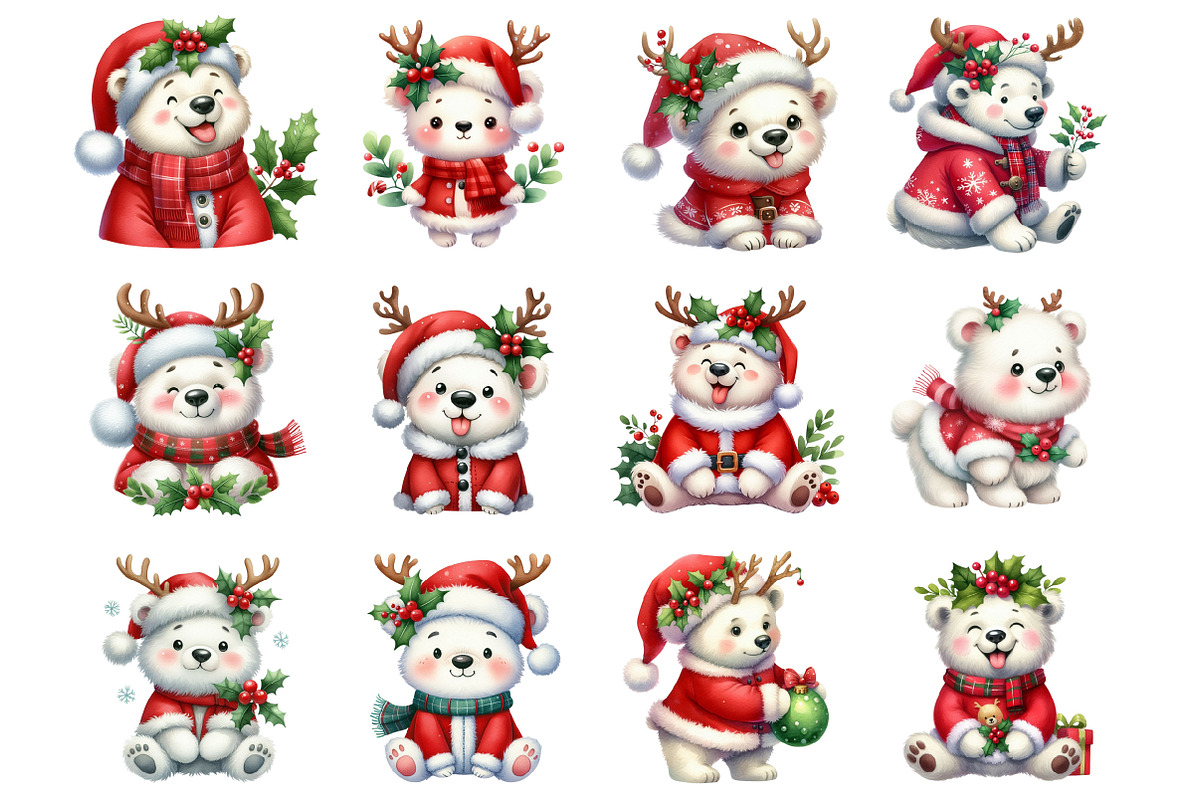 Christmas Polar Bear, an Illustration by Design Market (Photo 2 of 4)
