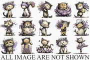 Whimsical Spring Cat Clipart Bundle, a Seasonal Illustration by Canvas Craft (Thumbnail 3 of 7)