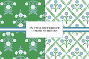 Boho Patterns Blue Green, a Pattern Graphic by RachelStudio (Thumbnail 3 of 10)