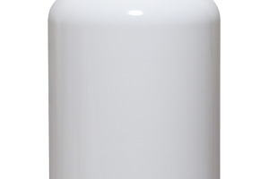 White plastic jar with ribbed lid, isolated background, a Health & Medical Photo by ndanko