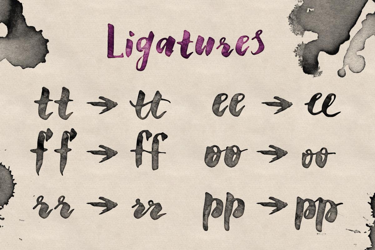 Claretta Brush Ink Font preview 2