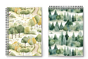 Watercolor Forest Seamless Patterns, a Texture Illustration by PassionPNGcreation (Thumbnail 3 of 3)