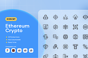 Ethereum Crypto Icon Set, an Outline Icon by Nathaya Studio (Thumbnail 1 of 2)