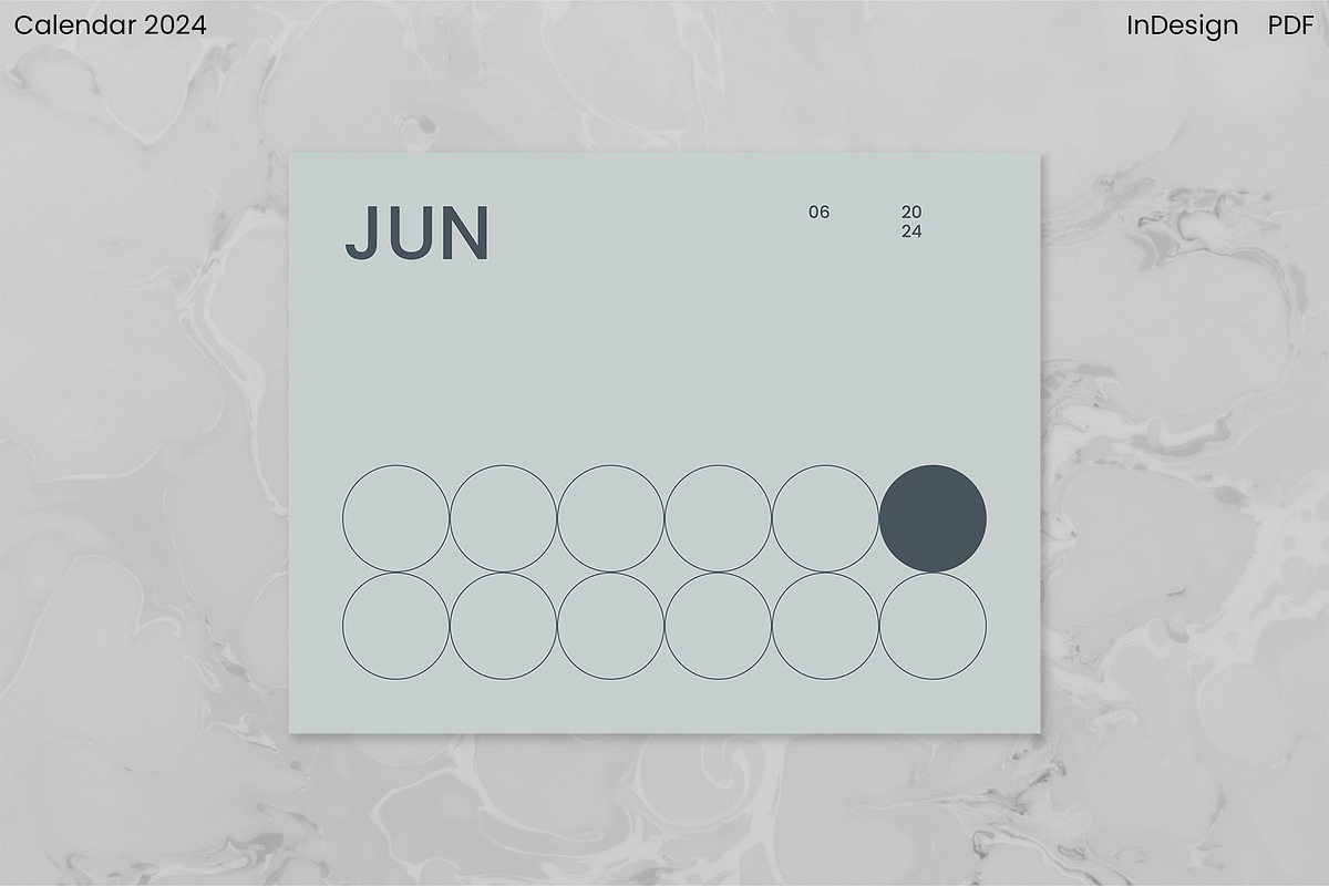 Minimalist Calendar 2024 (InDesign), an Object Graphic by Kessens (Photo 14 of 28)