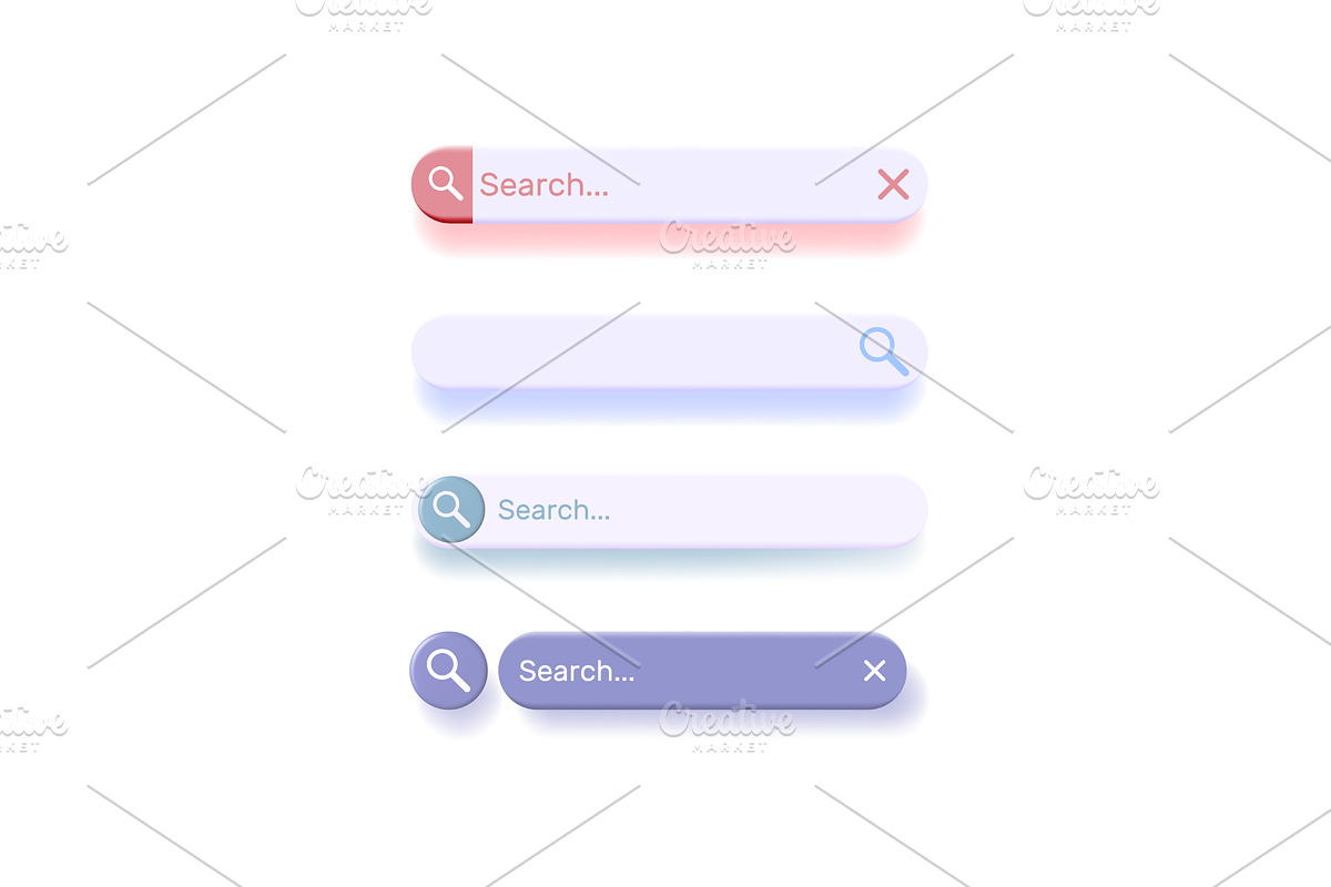 Set of 3d vector search input fields, an Object Illustration by Abscent