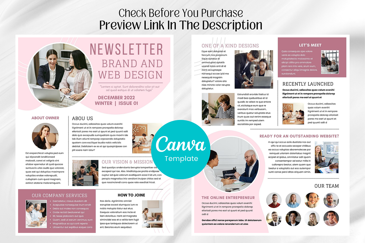 Canva Business Newsletter Template preview 2