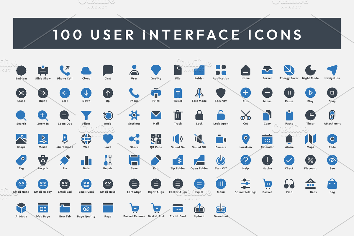 3 Version - 100 User Interface Icons, an Icon by Design_Planet (Photo 12 of 12)