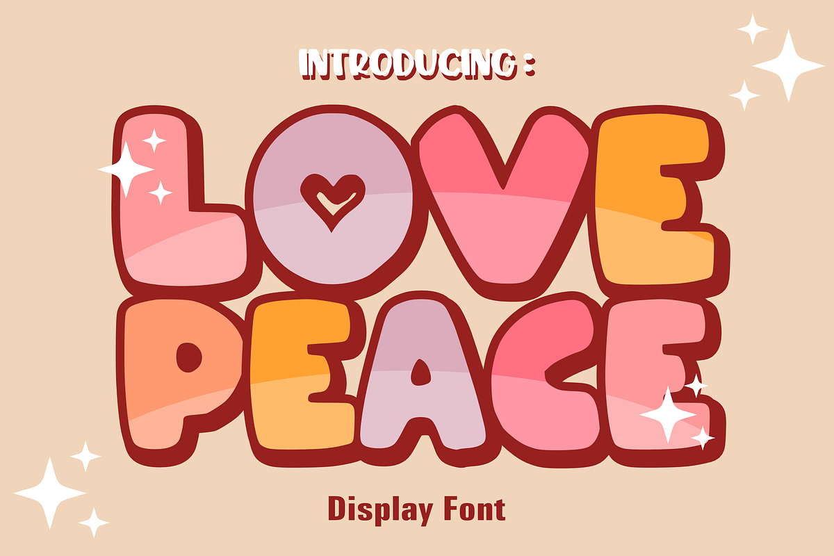 Love Peace - Cartoon Font Types, a Font by KiddoGlyphs Studio (Photo 1 of 3)