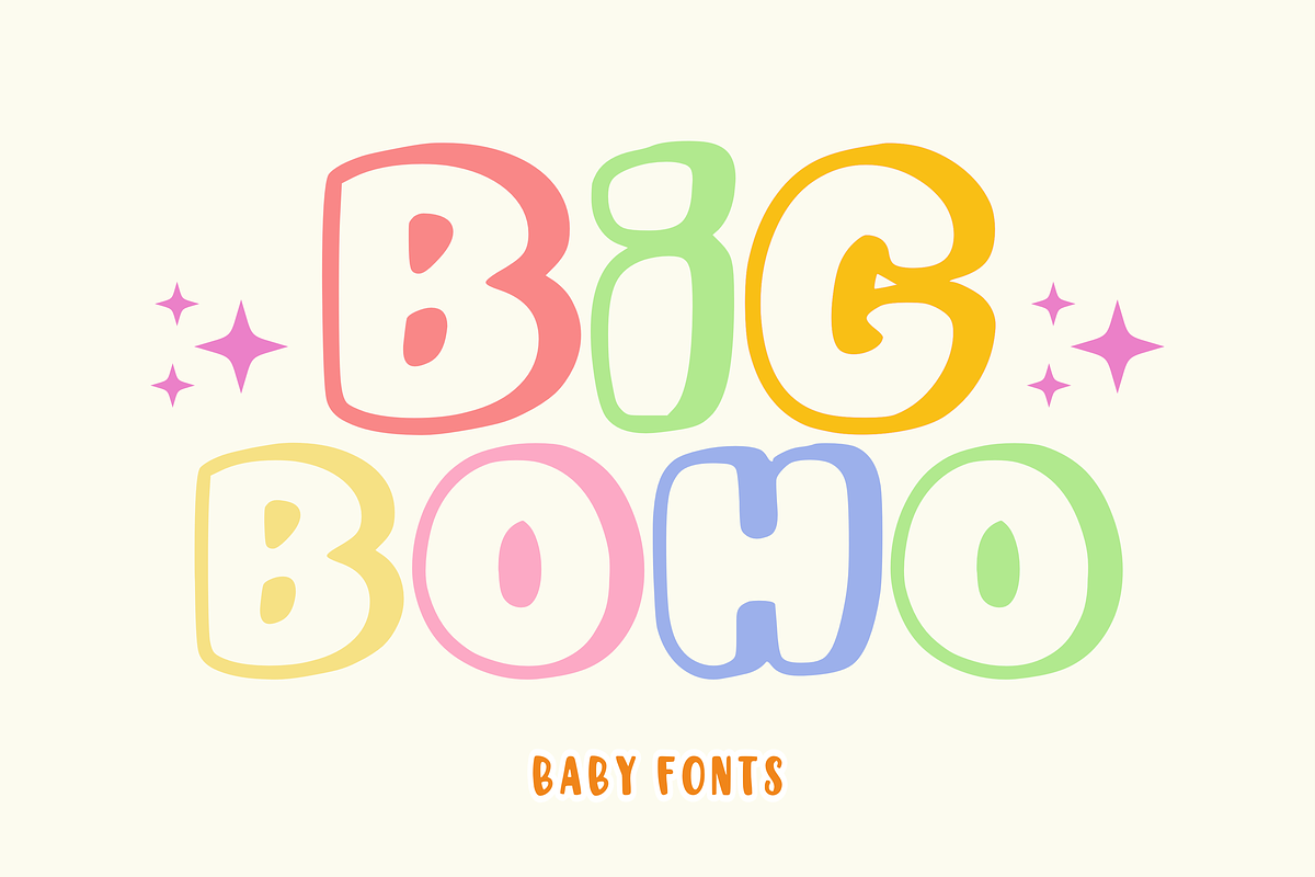 Big Boho - Baby Font Types, a Font by KiddoGlyphs Studio (Photo 1 of 3)