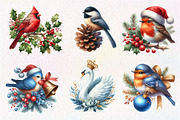 Christmas Birds Clipart, an Illustration by Dream Creation (Thumbnail 2 of 7)