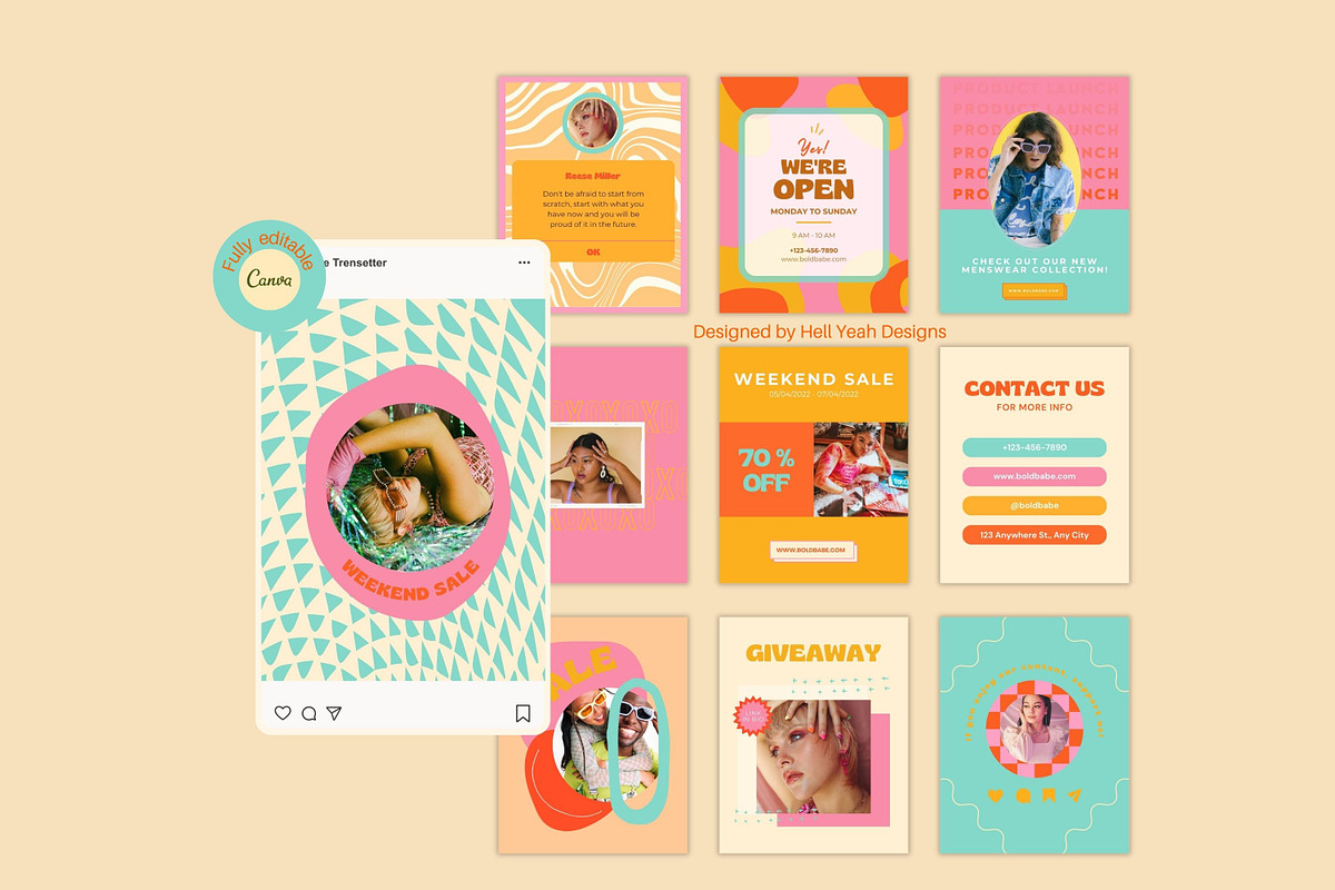Bold Retro Branding Starter Kit, a Branding & Logo Template by Hell Yeah Designs (Photo 17 of 22)