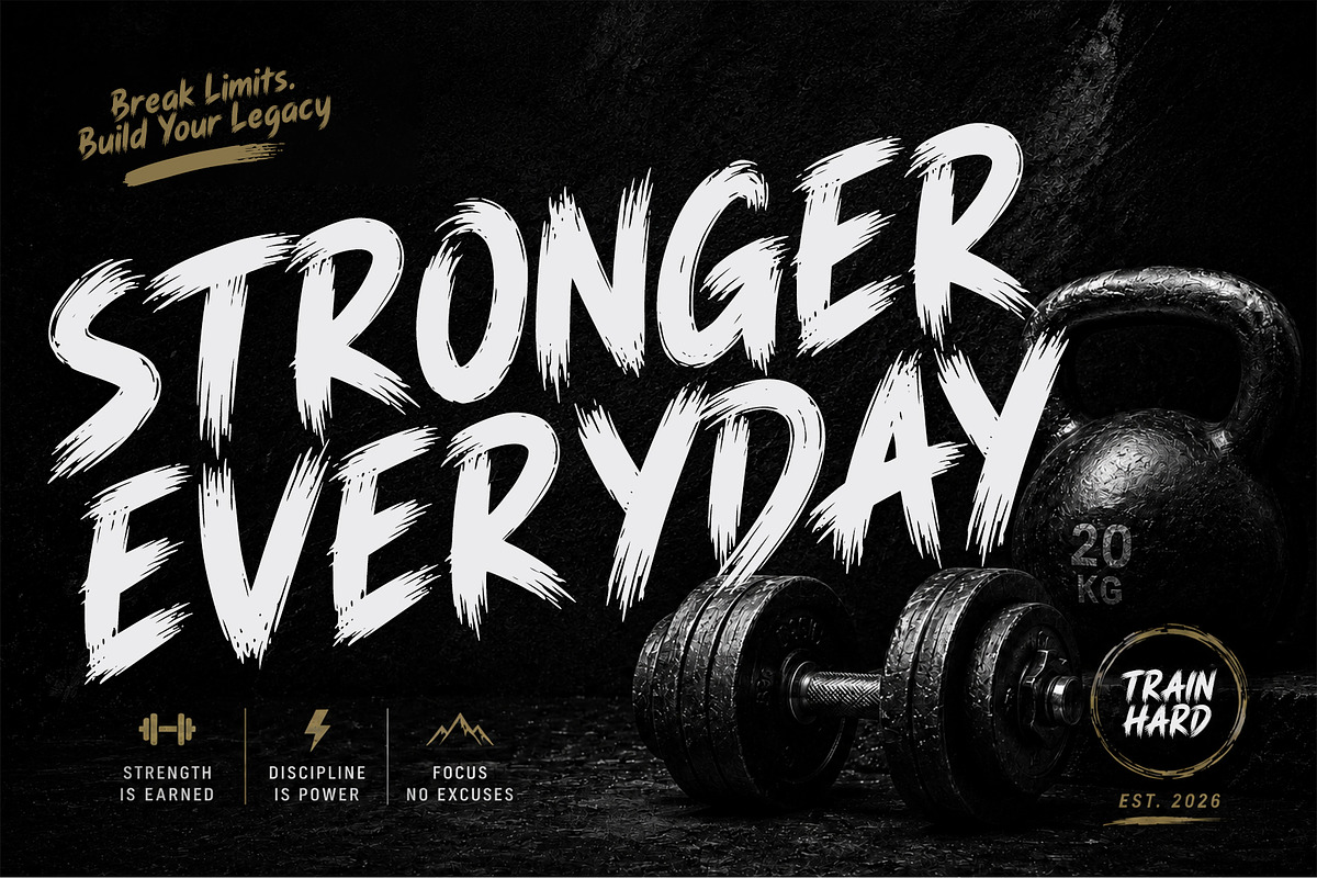 Savage Brush Font, a Handwritten Font by cocodesign (Photo 3 of 9)