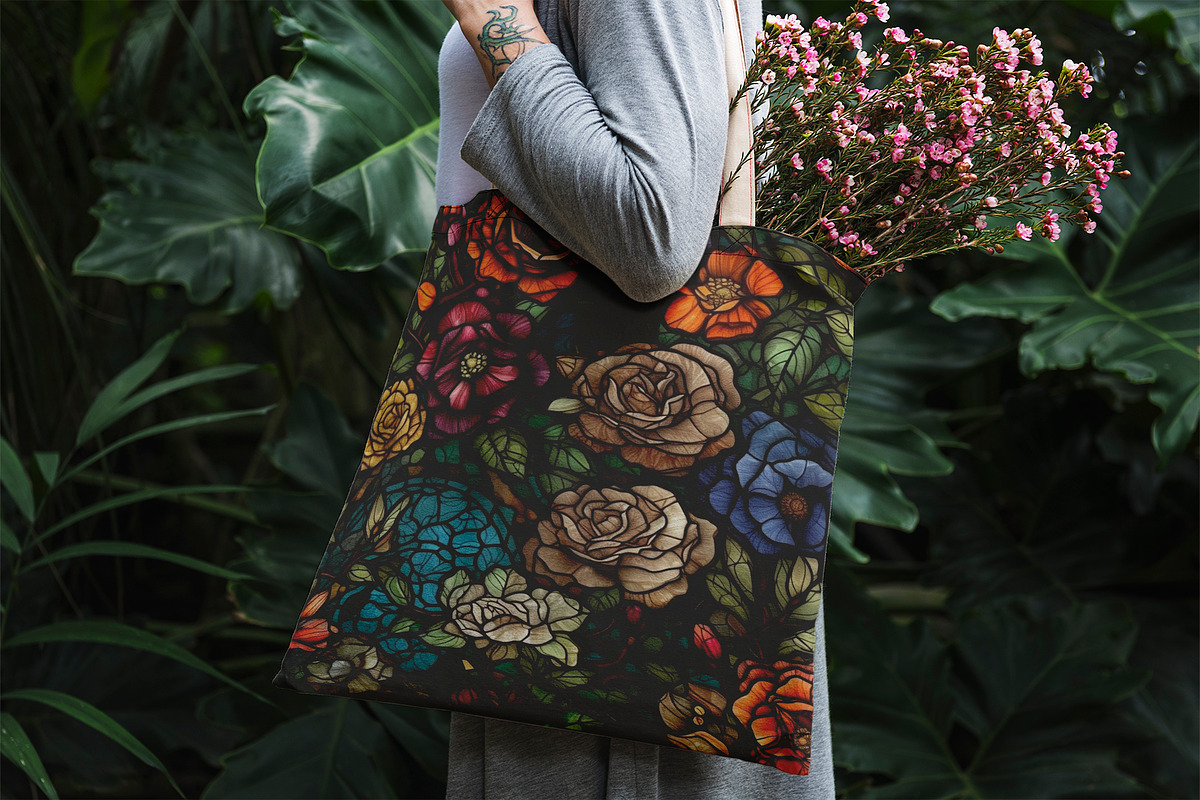 Rosette - Seamless Stained Flowers, a Pattern Graphic by Pixel Perfect Patterns (Photo 3 of 11)