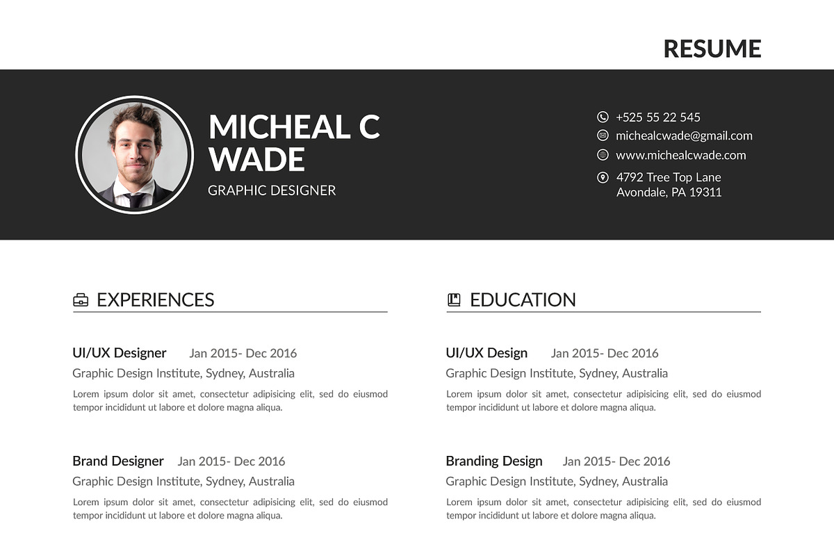 THE RESUME/CV, a Resume Template by graphicbox (Photo 5 of 5)