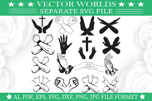 Cross Hand Svg, Cross, Hands Svg, an Object Graphic by VectorWorlds