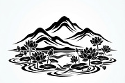 60 Lotus Mountain Harmony Silhouette, an Empty State Illustration by Amazin_art (Thumbnail 28 of 31)