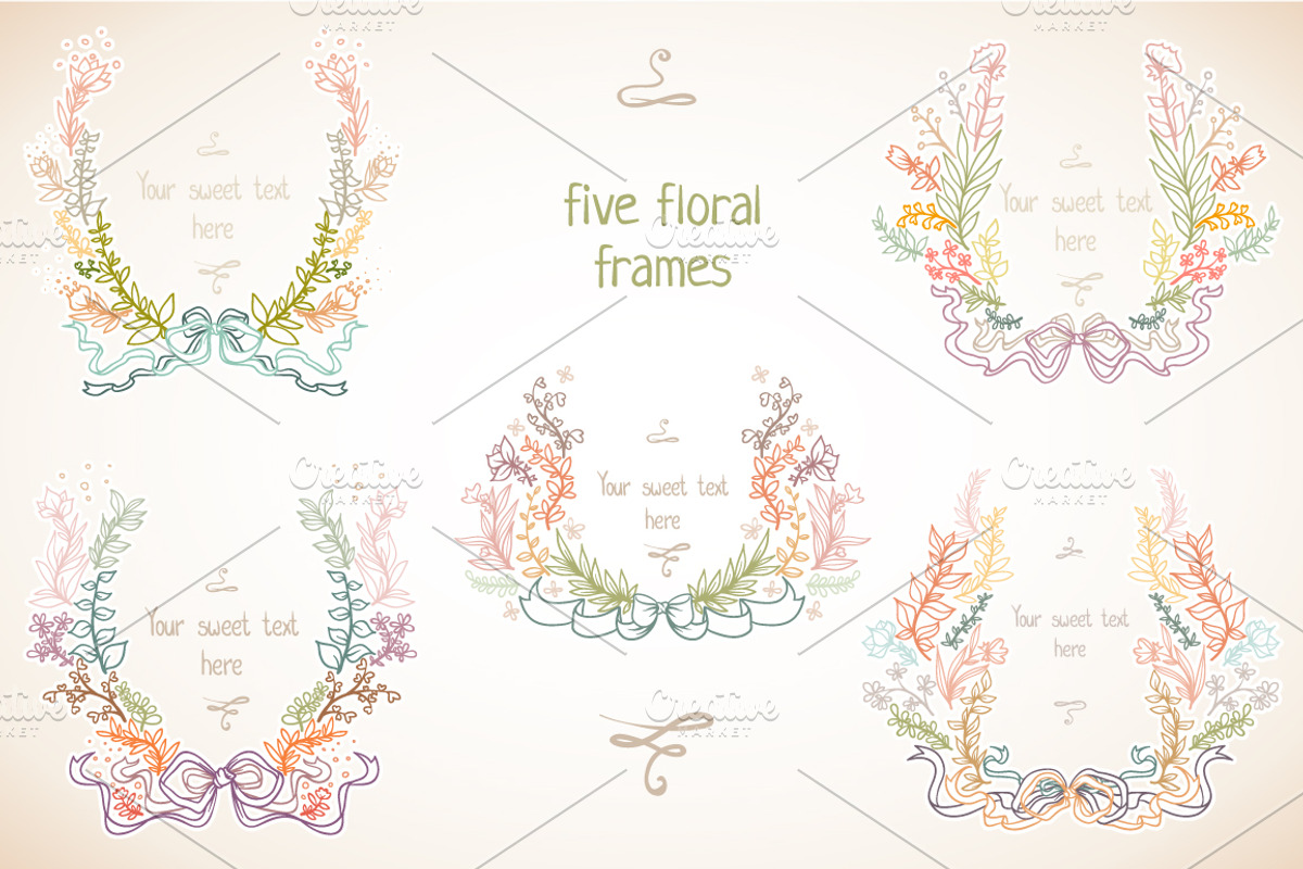 Big set of Floral Elements, a Decorative Illustration by Dreaming_Lucy (Photo 4 of 5)
