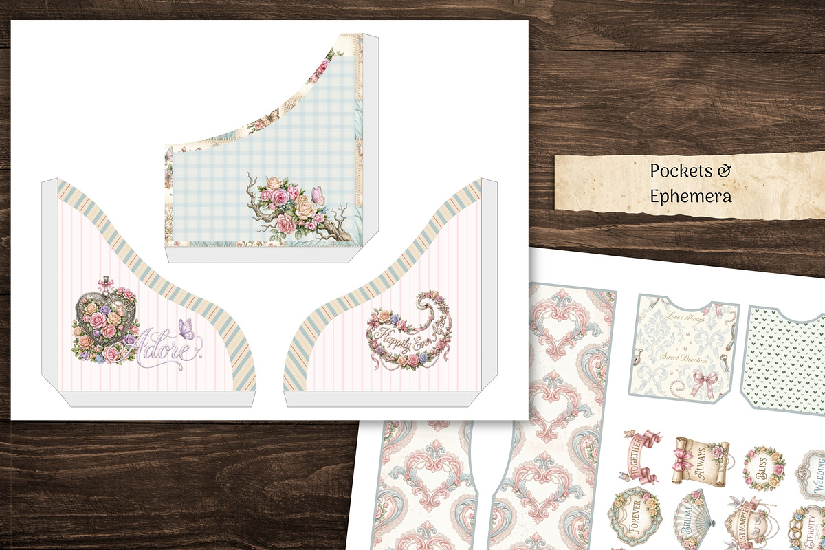Shabby Chic Floral Junk Journal Kit, a Decorative Illustration by Print Haven Mochi Vintage (Photo 4 of 8)