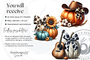Fall Western coquette bow pumpkins, a Seasonal Illustration by ThatsDesignArt (Thumbnail 2 of 10)