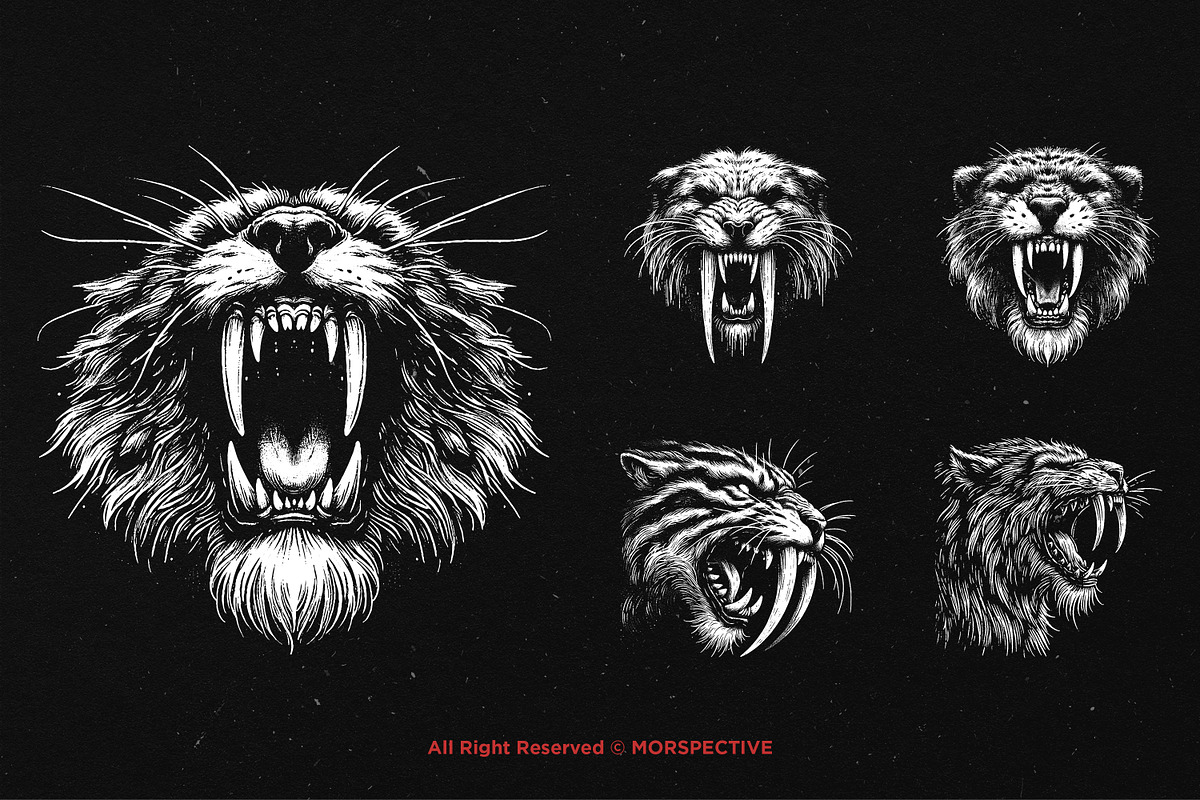10 Bundle Dark Art Sabertooth, an Illustration by Morspective (Photo 3 of 7)
