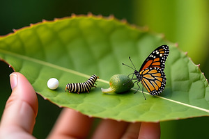 Monarch butterfly life cycle stages, an Animal Photo by Artonix