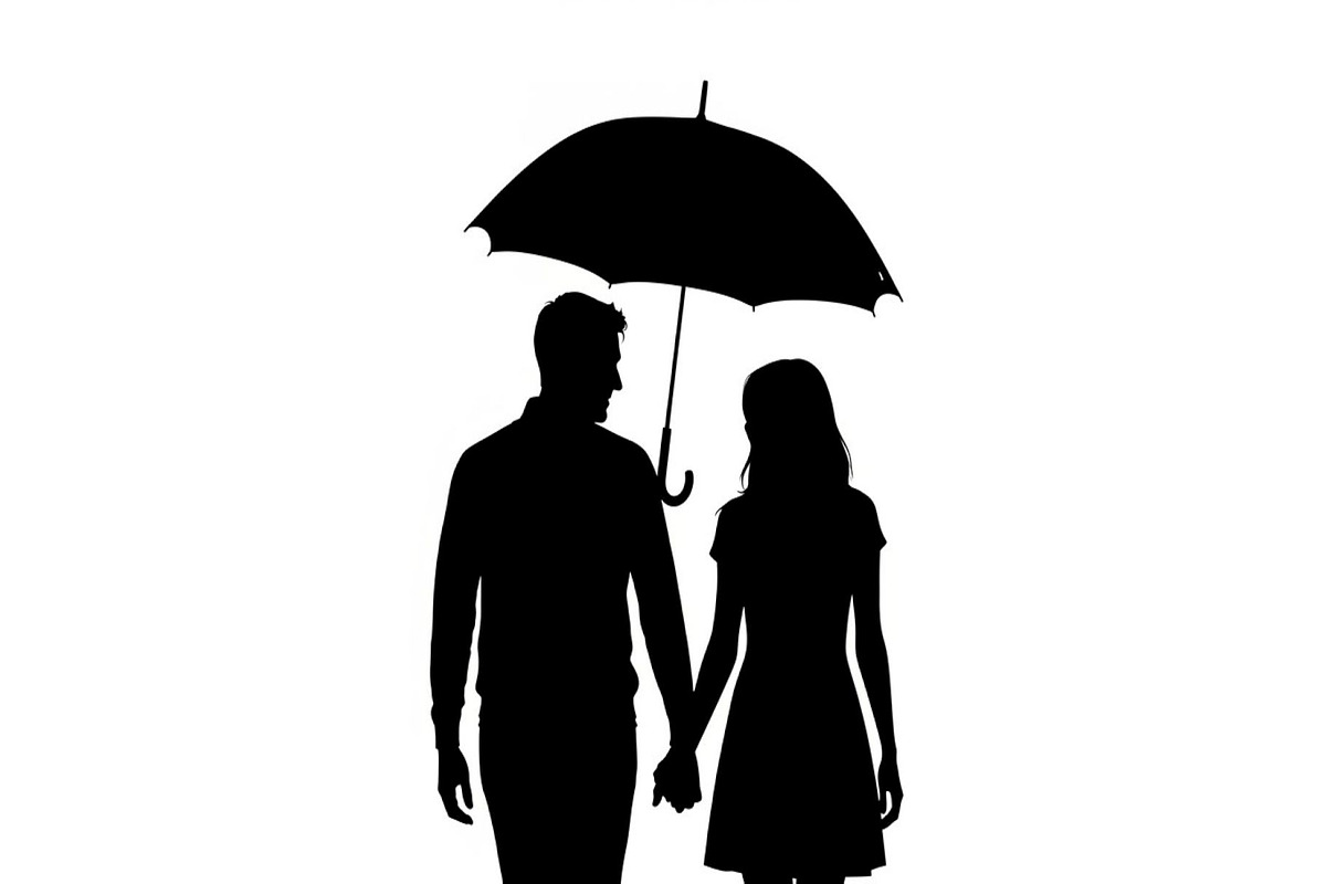 50 Couple Umbrella Silhouette Bundle, an Illustration by Designs_River (Photo 34 of 51)