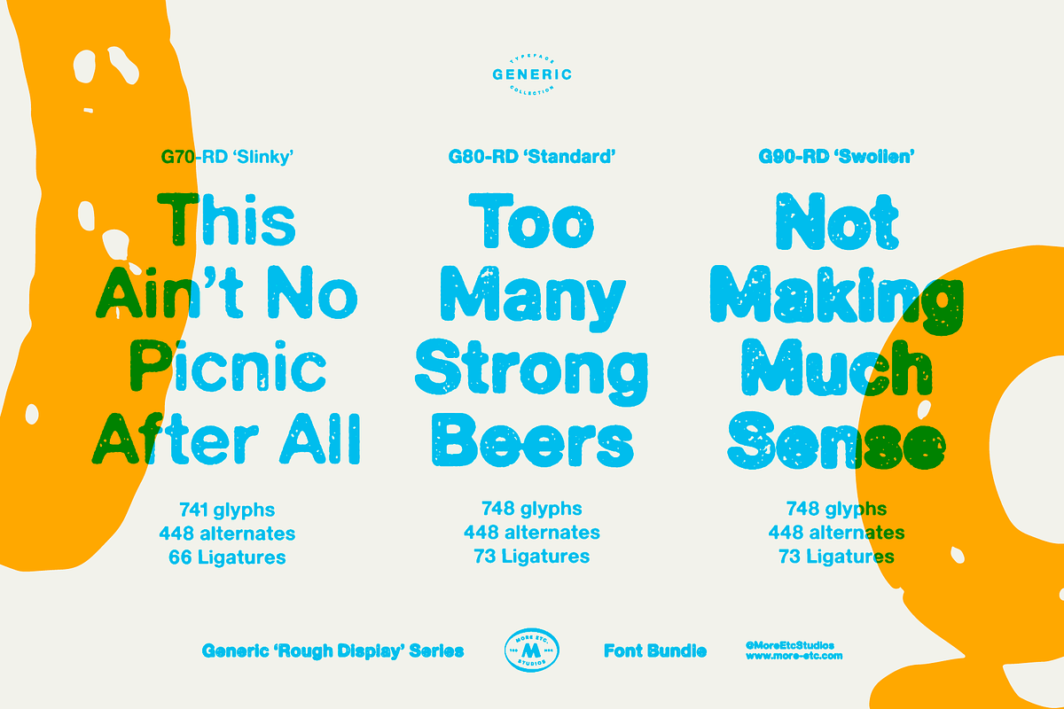 Generic – Rough Display (3 Fonts), a Sans Serif Font by More Etc. Studios (Photo 3 of 12)