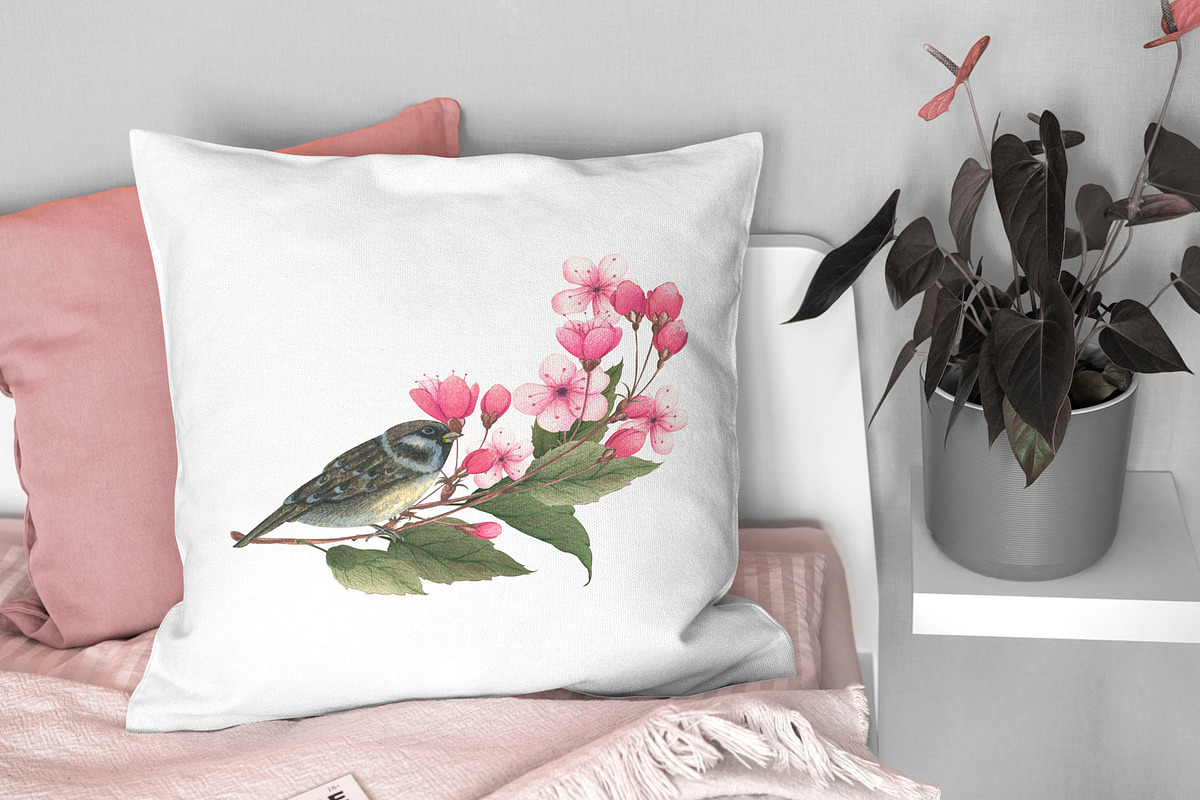 SPRING CHERRY BLOSSOM SET, a Decorative Illustration by YULIYA MART DESIGN (Photo 8 of 10)