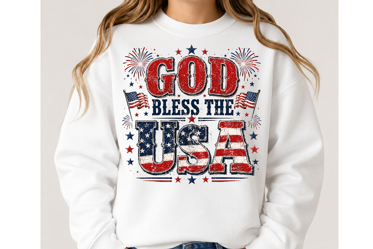 Coquette Striped God Bless the USA, a Seasonal Illustration by DreamCafeArt (Photo 2 of 6)