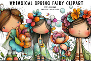 Whimsical Spring Fairy Clipart, an Illustration by CreationArt (Thumbnail 1 of 7)