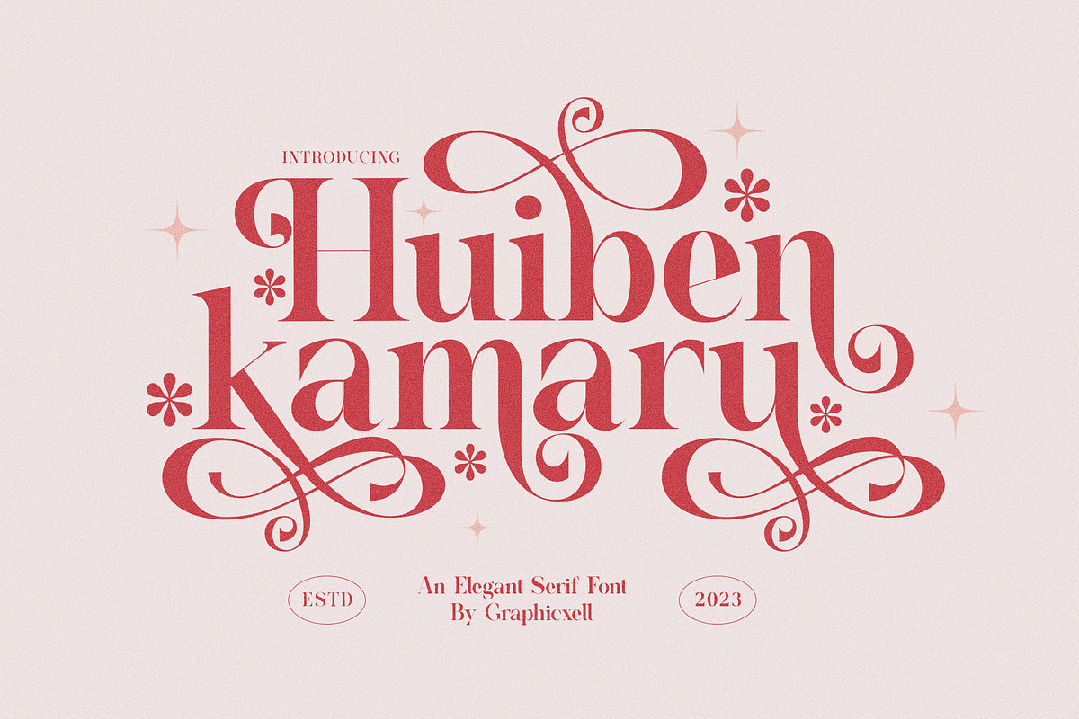Hubein Kamaru Elegant Ligature Font, a Serif Font by Graphicxell (Photo 2 of 22)