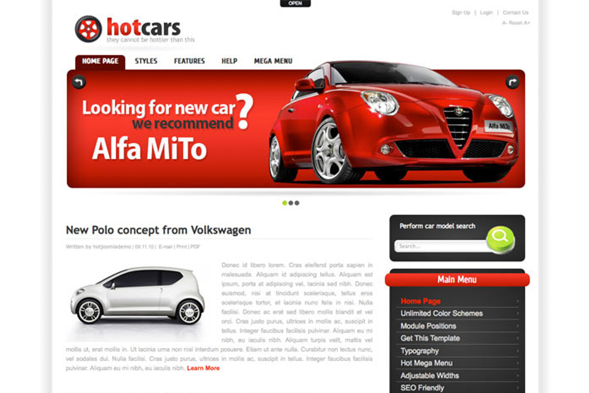 Hot Cars, a WordPress Template by hot-themes (Photo 1 of 4)