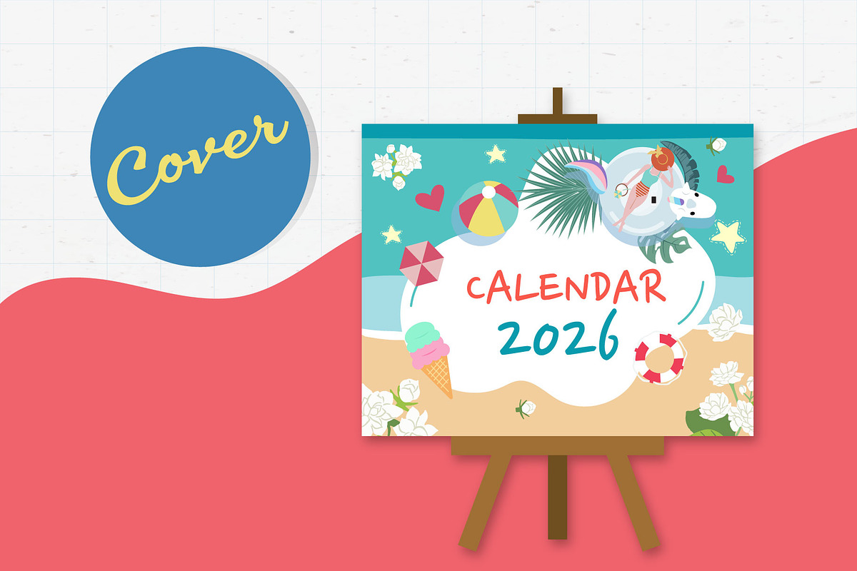 cute calendar for kid design, a Print Template by Piixypeach (Photo 2 of 10)