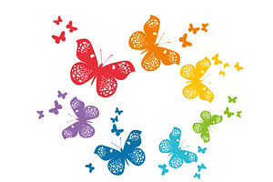 Beautiful Butterflies Vector Set