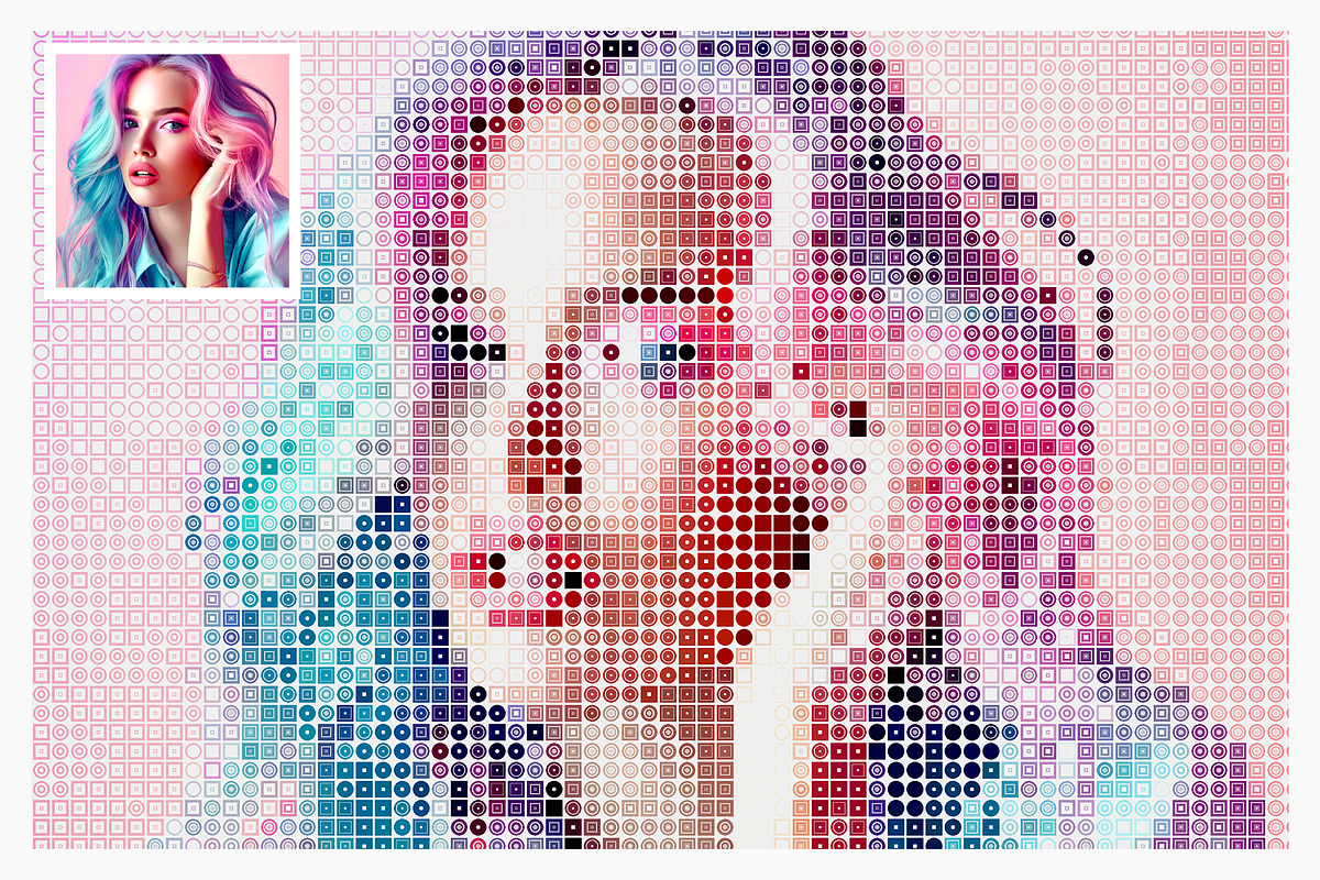 Multi Shape Mosaic Photoshop Action, an Action Add-On by DesignRocket (Photo 7 of 10)