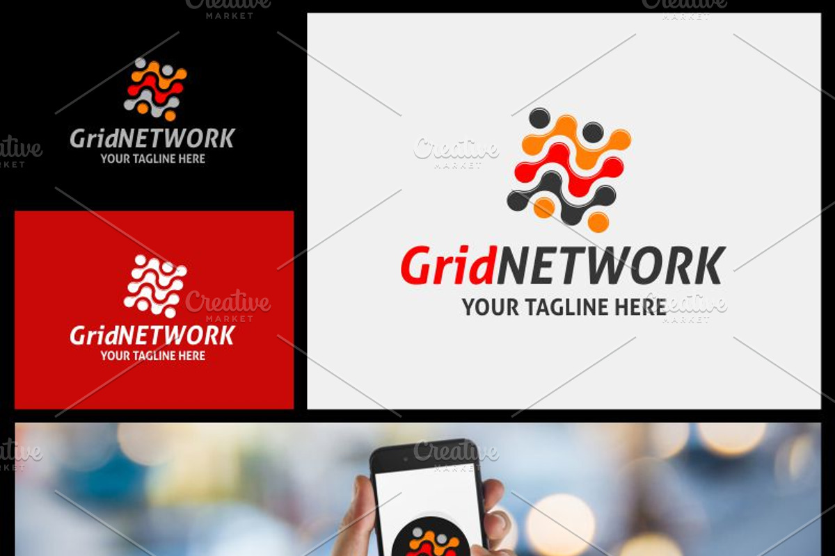 Grid Network Logo, a Branding & Logo Template by gabicotza