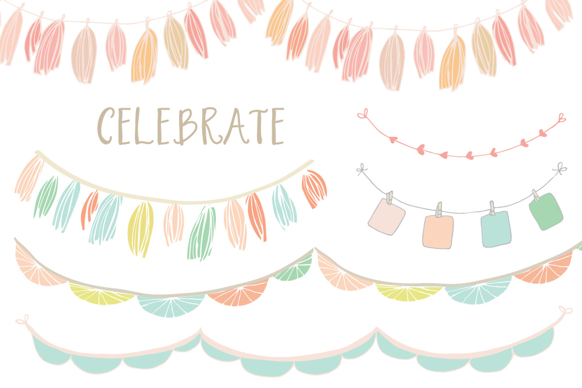 Hand-Drawn Garland Clip Art preview 3