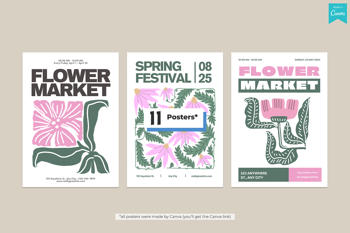 Naive Flowers: Patterns & Posters, a Pattern Graphic by PixelAesthetic (Photo 6 of 8)