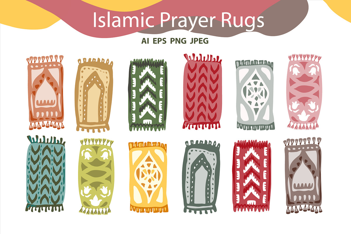 Islamic prayer rugs. Vector, a Decorative Illustration by MalinaShop