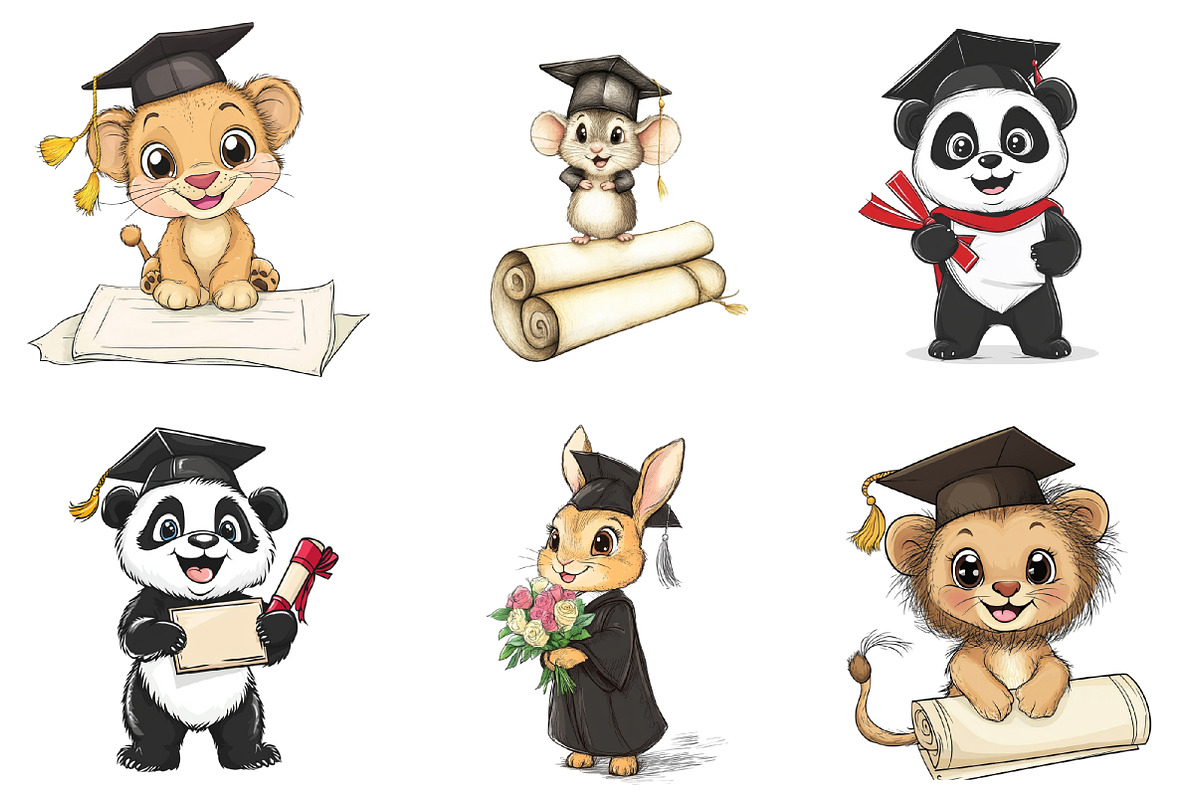 Cute Graduation Clipart, an Illustration by designhome (Photo 4 of 4)
